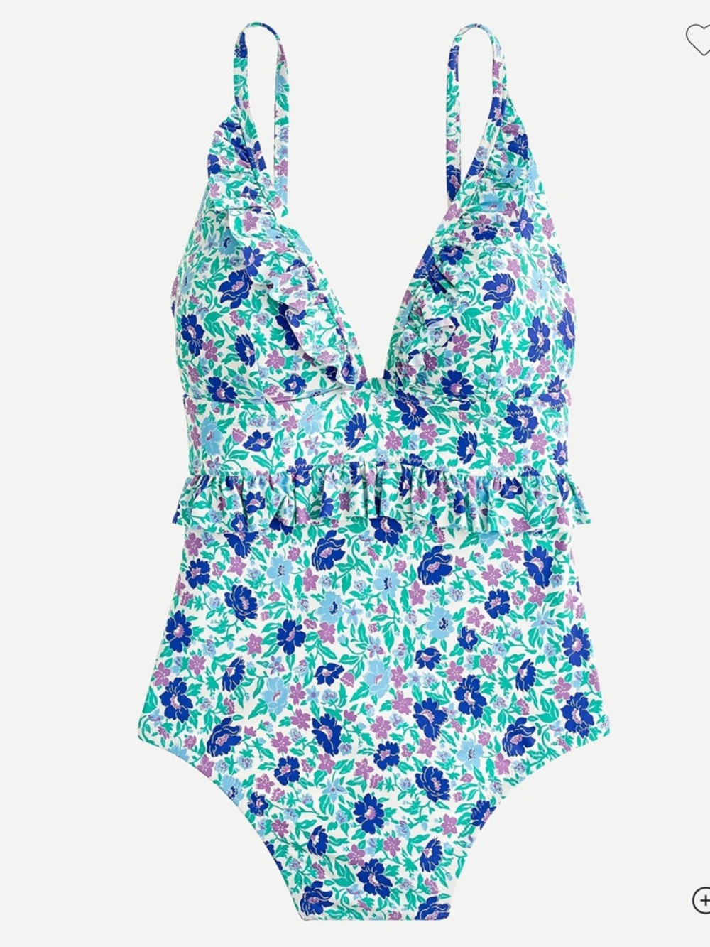 NWT J Crew size 4 ruffle v neck one piece swimsuit storybook floral beach swim